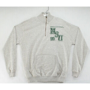 NWT Michigan State University Spartans Sweater Men's Large Gray Vintage Pullover